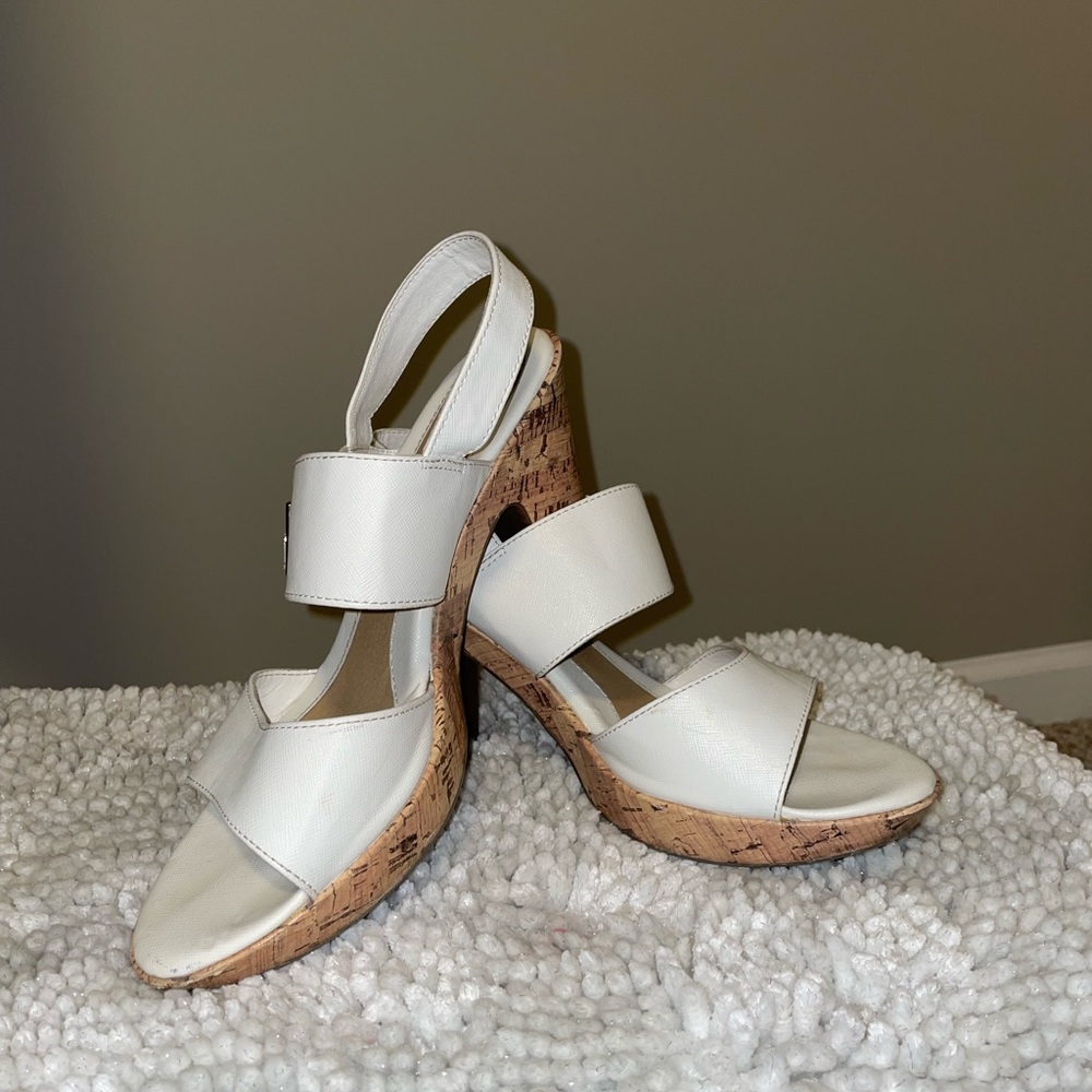 Solesenseability White cork heel sandals